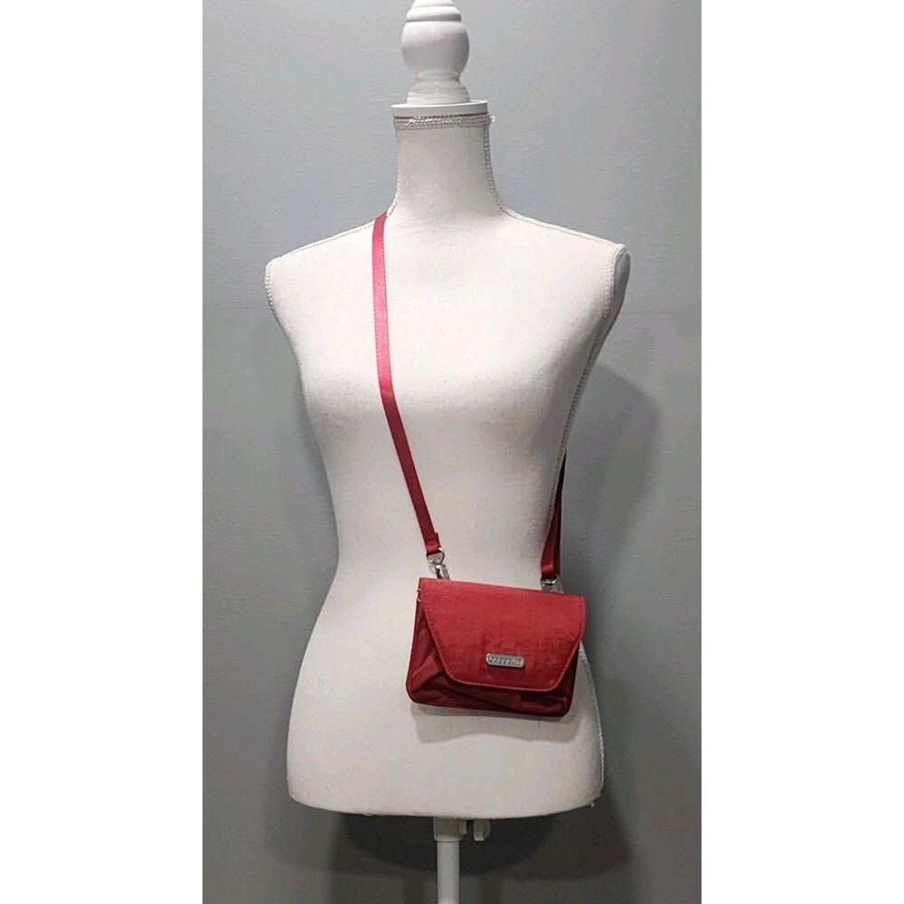 Baggallini Mini Belt Crossbody Wallet Bag Red Adjustable Detachable Strap